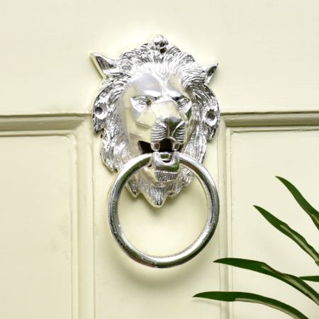 Silver Lion Door Knocker